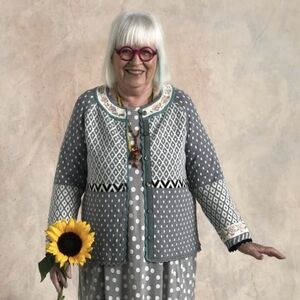 EUC Gudrun Sjoden Gray Patterned Cardigan